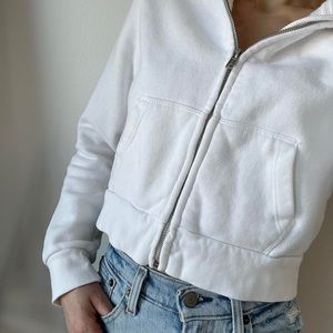 Brandy Melville Cropped Zip Hoodie